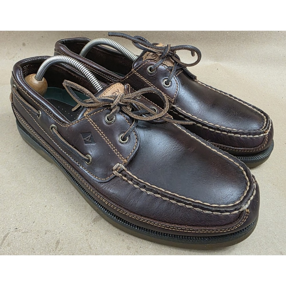 Sperry (Sz 12) Mens Mako 2-Eye Canoe Moc Boat Shoes Amaretto Leather 0764027